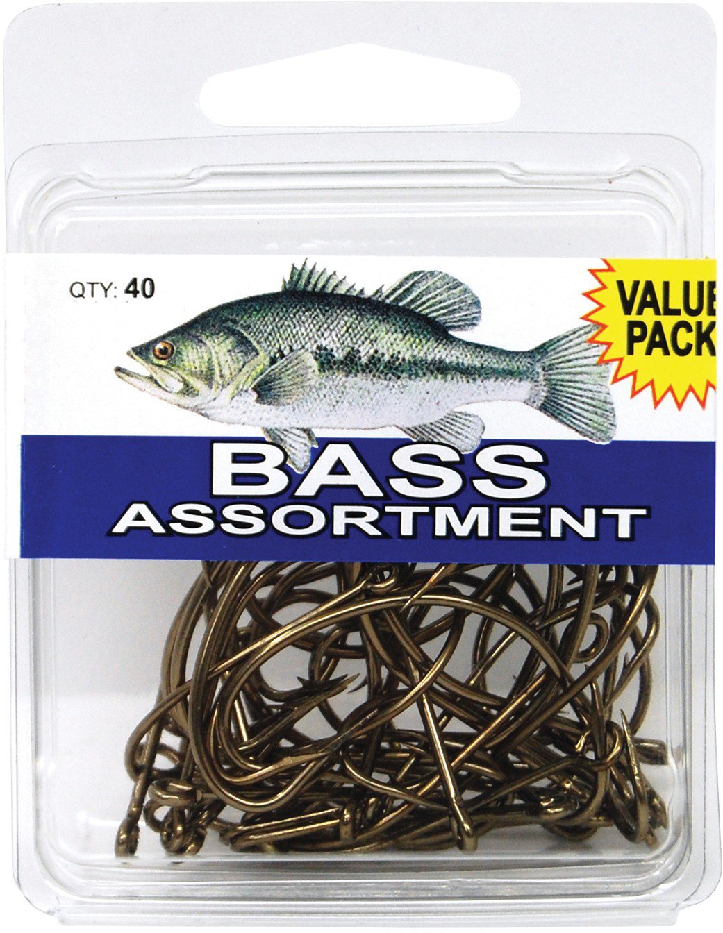 Eagle Claw Bass Hooks 40-Pack