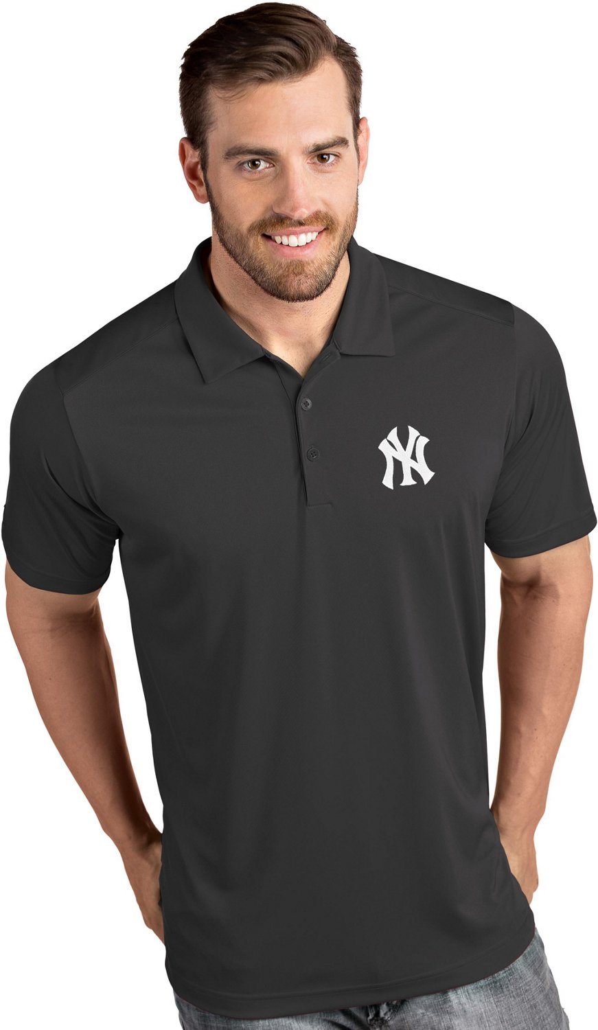 Antigua Men's New York Yankees Tribute Short Sleeve Polo Shirt