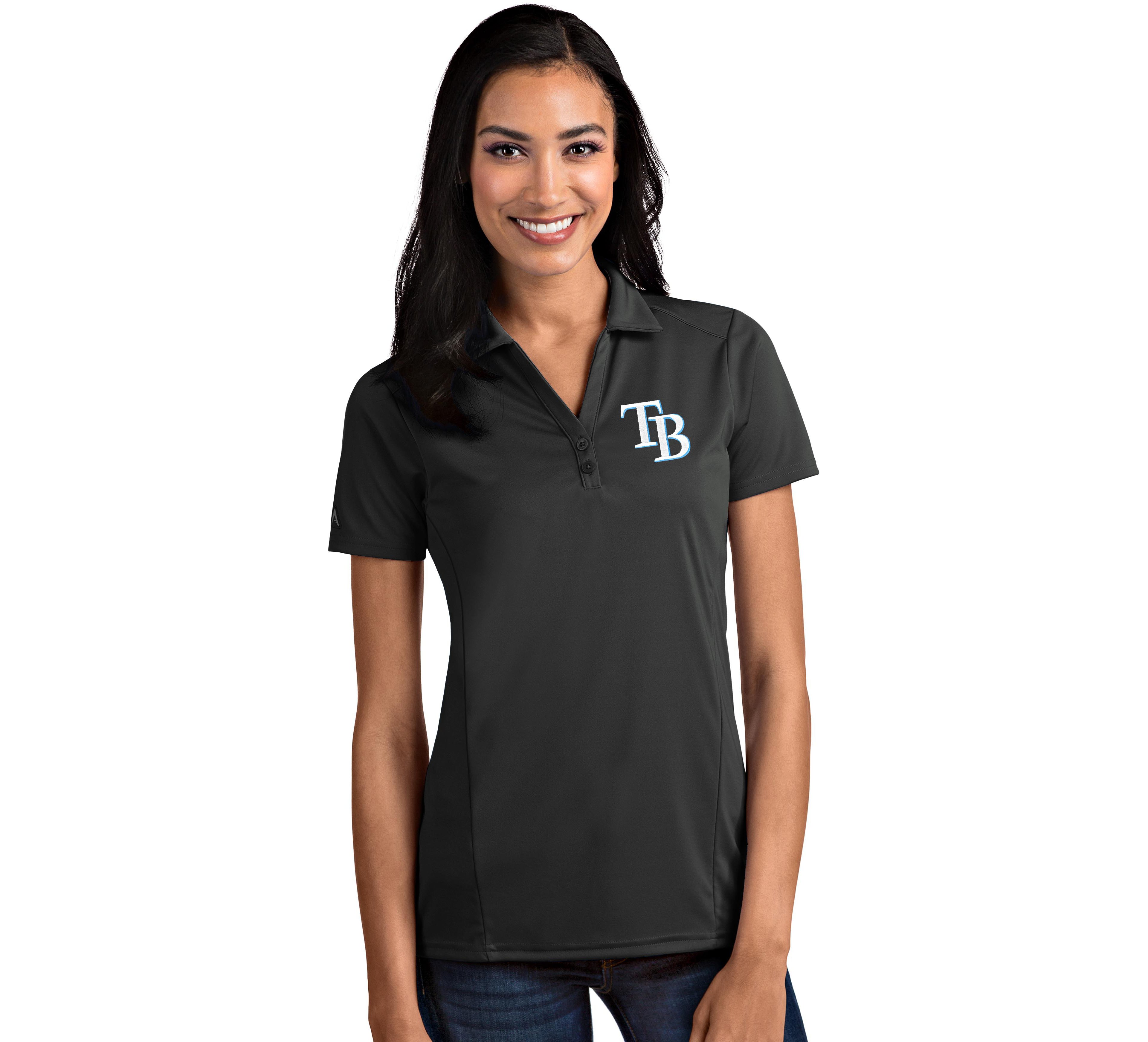 Antigua Women's Tampa Bay Rays Tribute Short Sleeve Polo Shirt