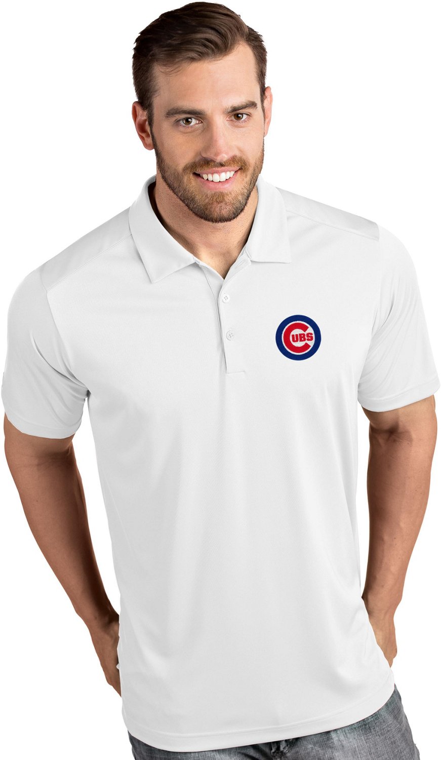 Antigua Men's Chicago Cubs Tribute Short Sleeve Polo Shirt - view number 1