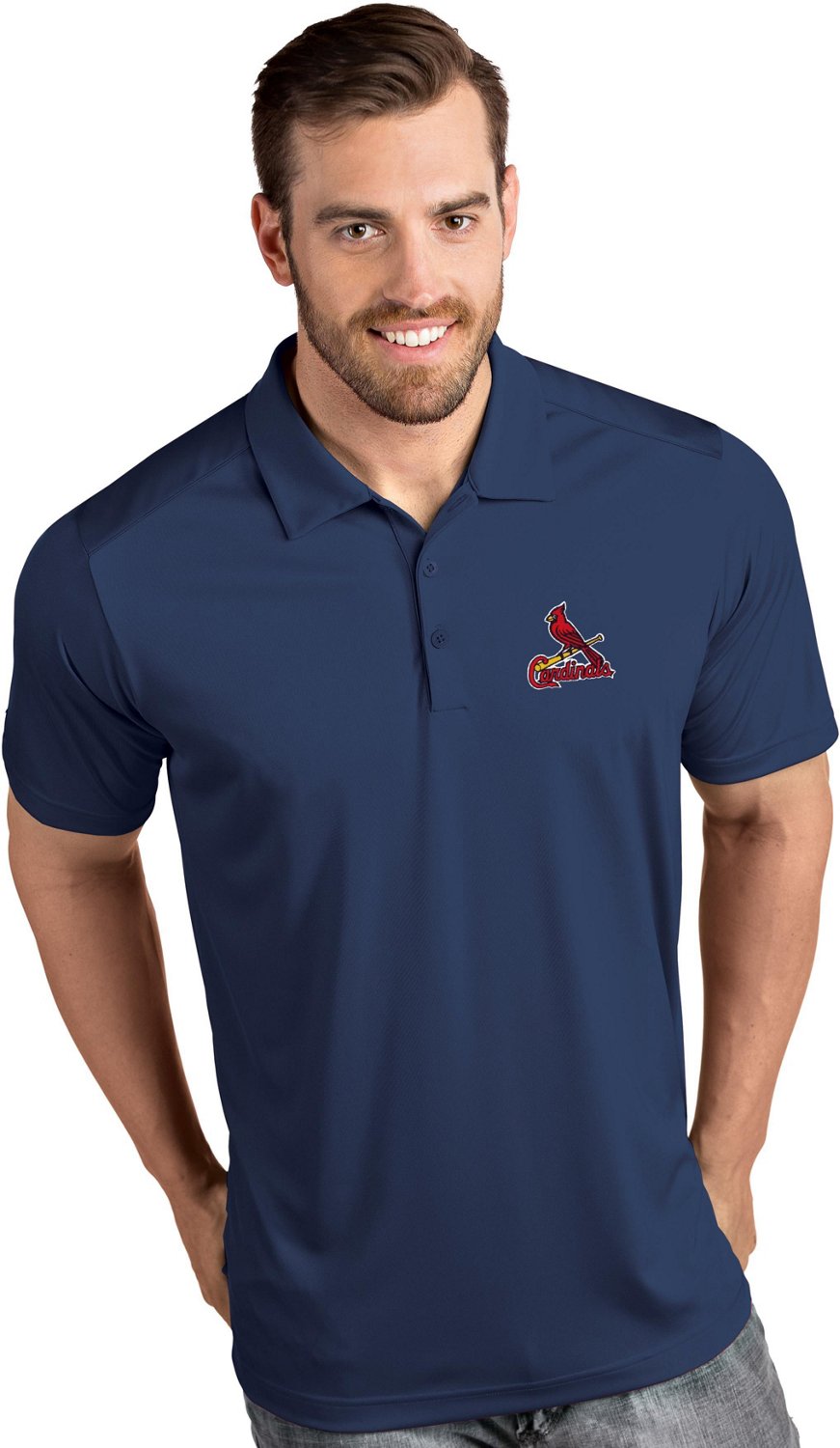 Antigua Men's St. Louis Cardinals Tribute Short Sleeve Polo Shirt - view number 1