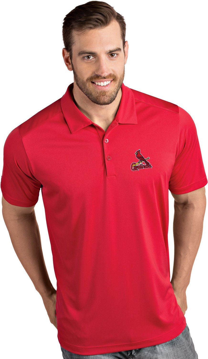Antigua Men's St. Louis Cardinals Tribute Short Sleeve Polo Shirt - view number 1