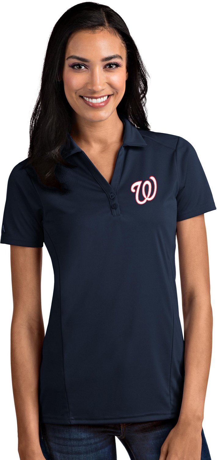 Antigua Women's Washington Nationals Tribute Short Sleeve Polo Shirt