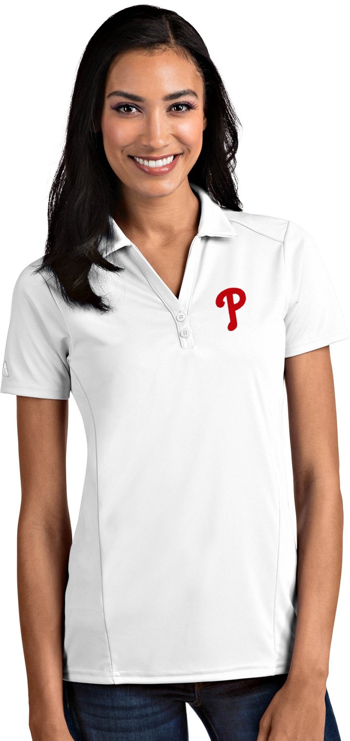 Antigua Women's Philadelphia Phillies Tribute Short Sleeve Polo Shirt