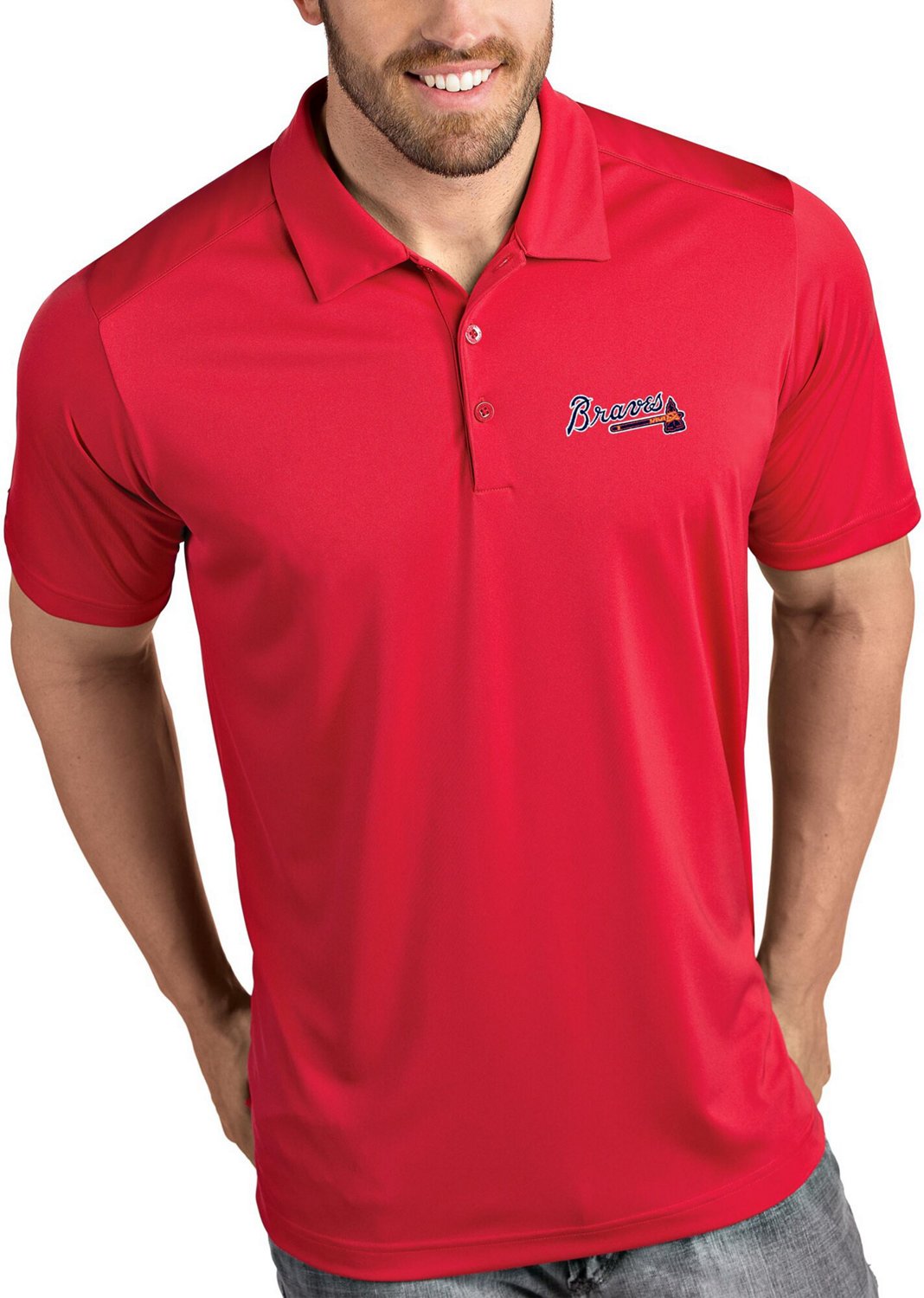 Antigua Men's Atlanta Braves Tribute Polo Shirt