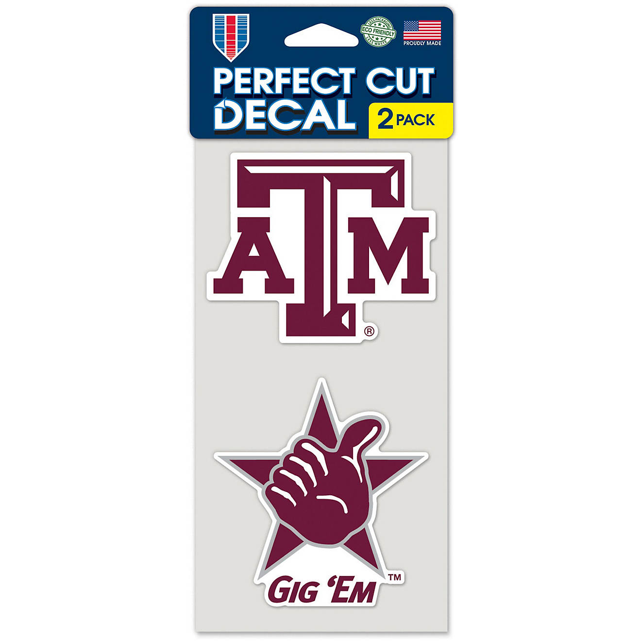 WinCraft Texas AM University Perfect Cut Decals 2-Pack | Academy
