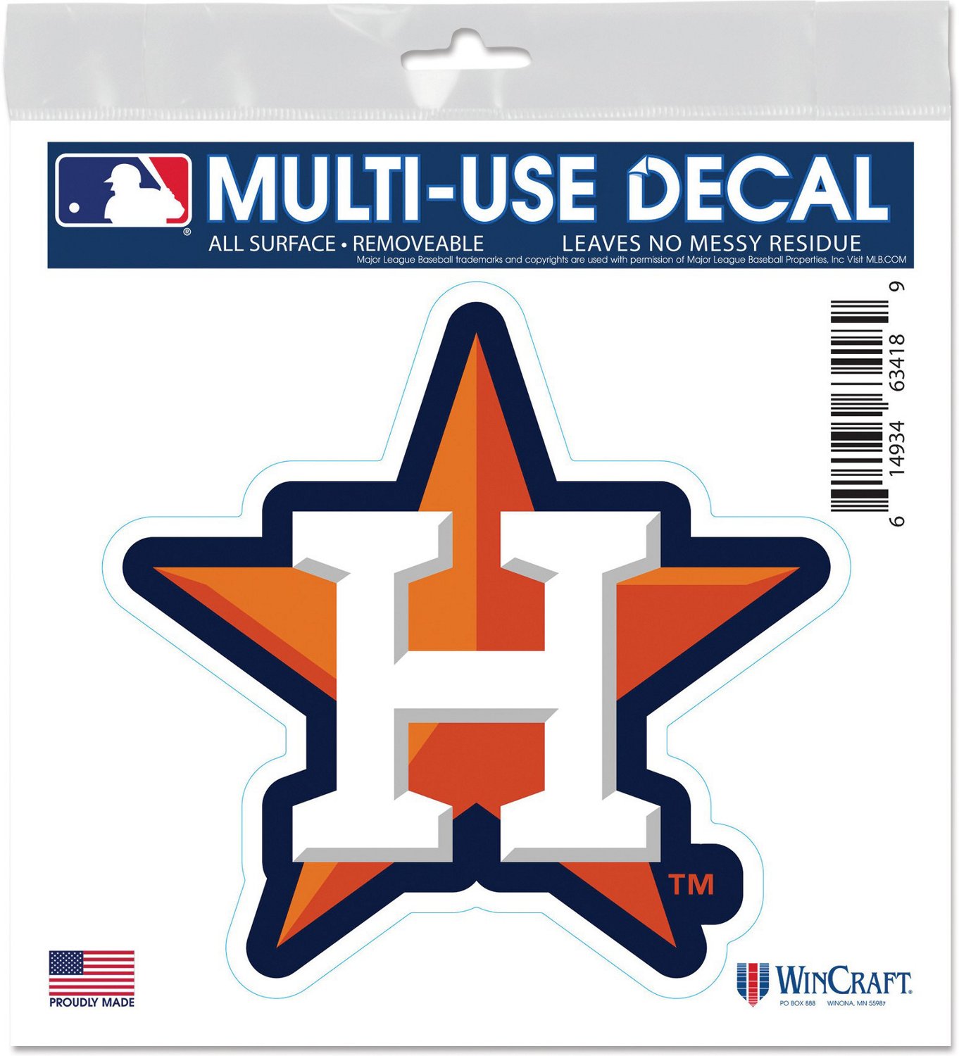 Houston Astros WinCraft 4 x 5 Perfect Cut Logo Slogan Decal