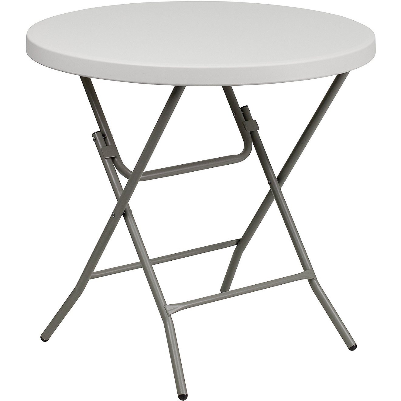 Flash Furniture 2.63-Foot Round Granite White Plastic Folding Table                                                              - view number 1