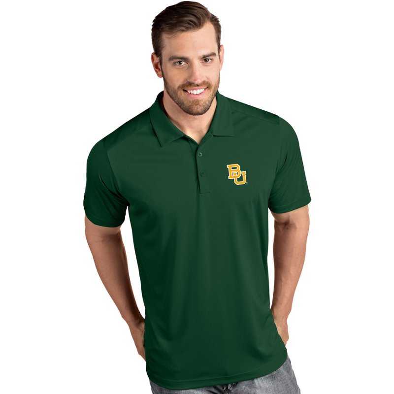 Antigua Men's Baylor Bears Green Tribute Performance Polo, Medium