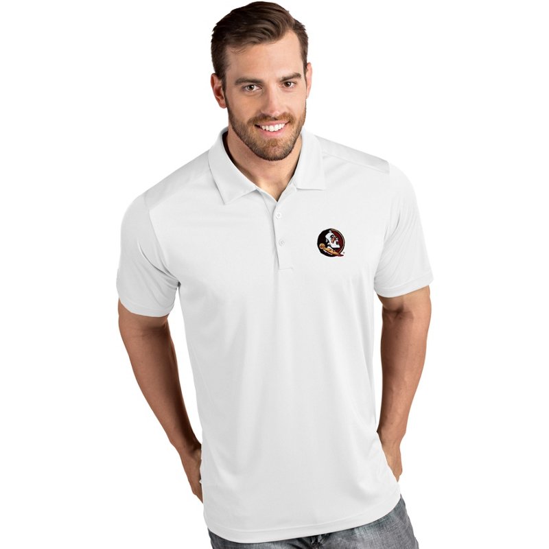 Antigua Men's Florida State Seminoles Tribute Performance White Polo, Medium