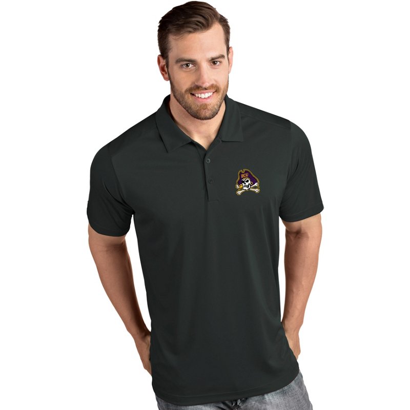 Antigua Men's East Carolina Pirates Grey Tribute Performance Polo, XXL, Gray