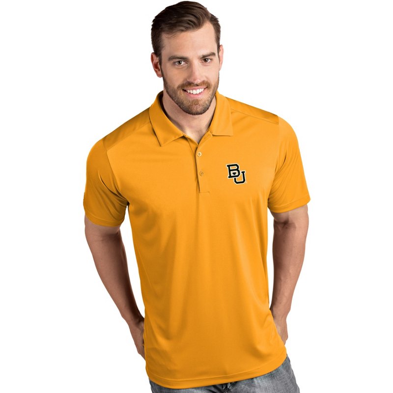 Antigua Men's Baylor Bears Tribute Performance Polo, Medium, Yellow