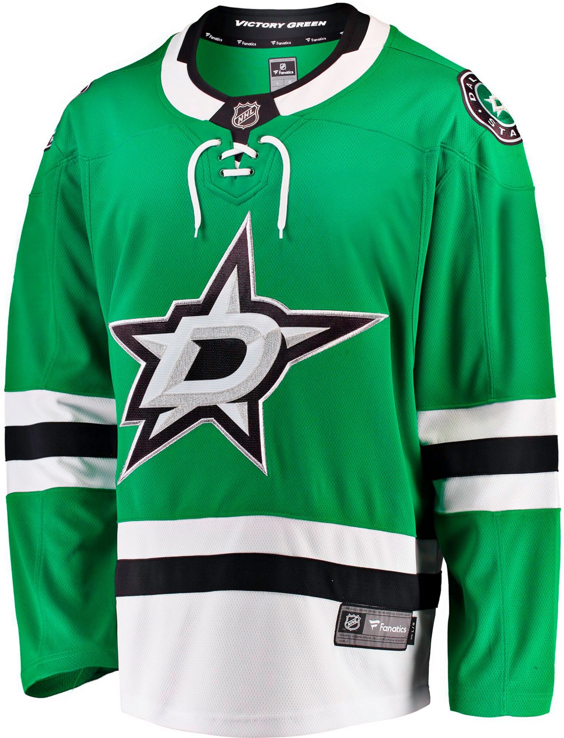 Majestic Boys' Dallas Stars Fundamentals Long Sleeve T-Shirt Green, 14/16 Youth - NHL Hockey at Academy Sports