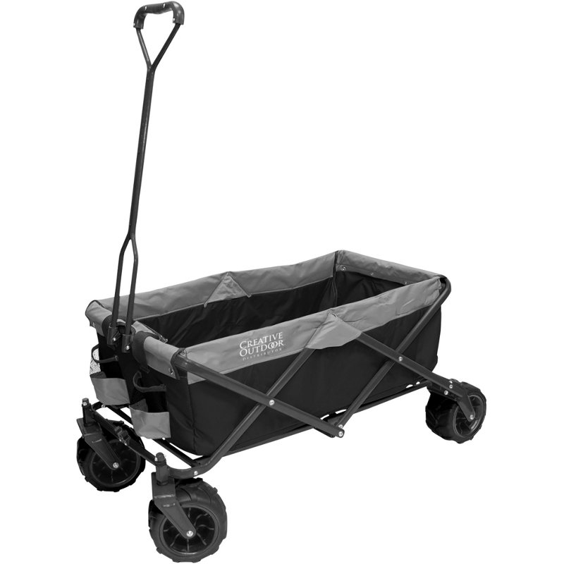 Creative Outdoor Silver Series All-Terrain Big Wheel Wagon Black/Gray - Collapsible Furniture at Academy Sports