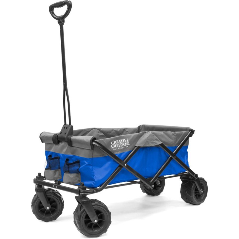 Creative Outdoor Silver Series All-Terrain Big Wheel Wagon Blue/Gray - Collapsible Furniture at Academy Sports