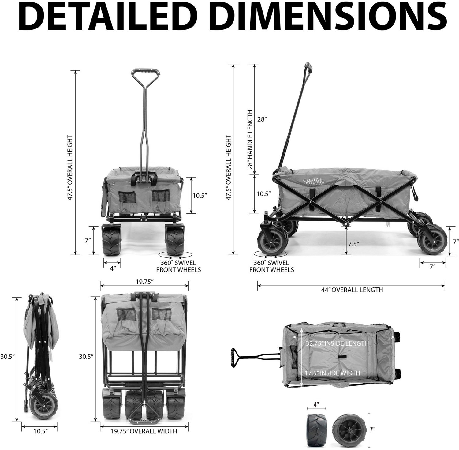 Creative Outdoor 2-Tone All-Terrain Folding Wagon - view number 7