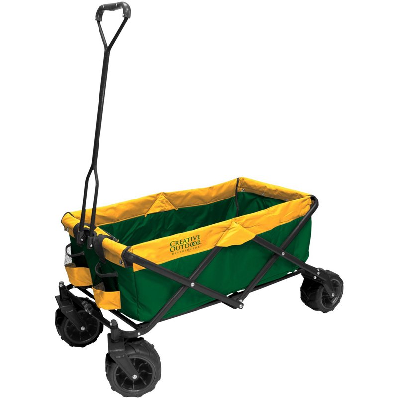 Creative Outdoor 2-Tone All-Terrain Folding Wagon Green/Yellow - Collapsible Furniture at Academy Sports