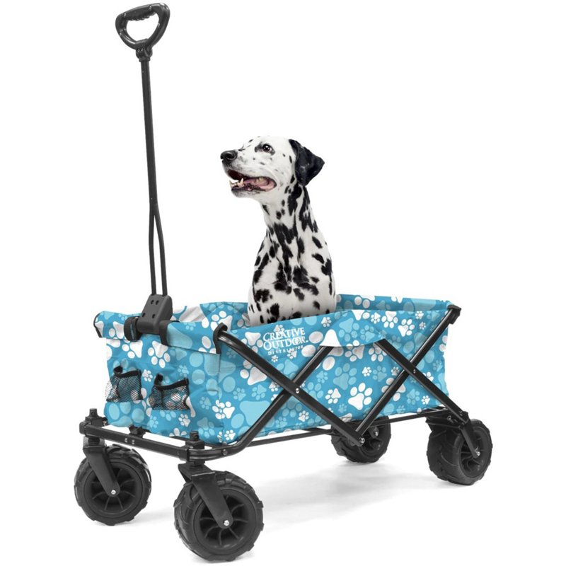 Creative Outdoor Paw Print All-Terrain Folding Wagon Blue - Collapsible Furniture at Academy Sports