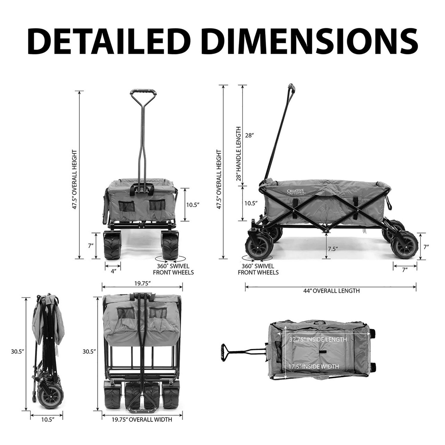 Creative Outdoor Paw Print All-Terrain Folding Wagon                                                                             - view number 4