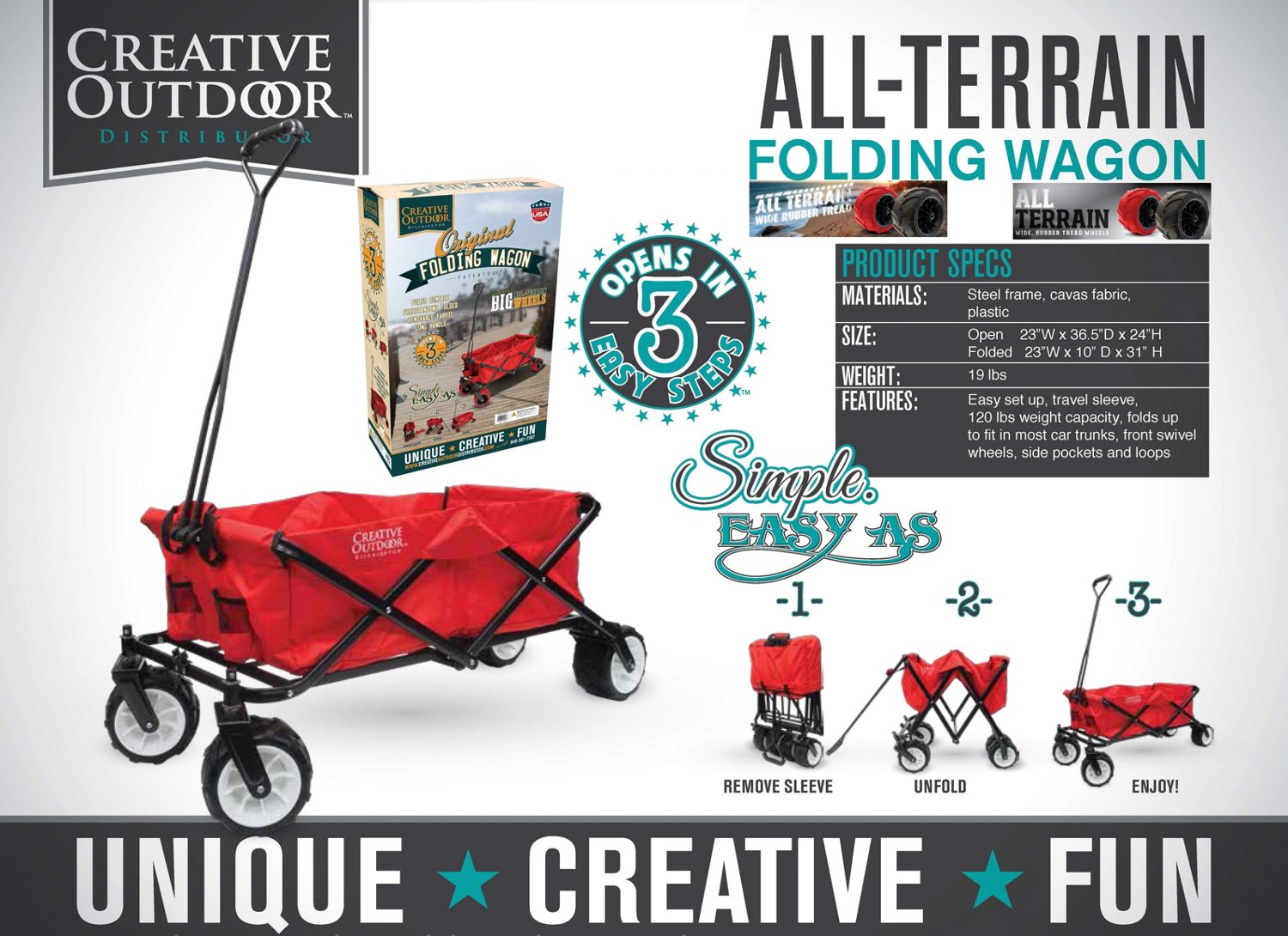 Creative Outdoor All-Terrain Folding Wagon - view number 6