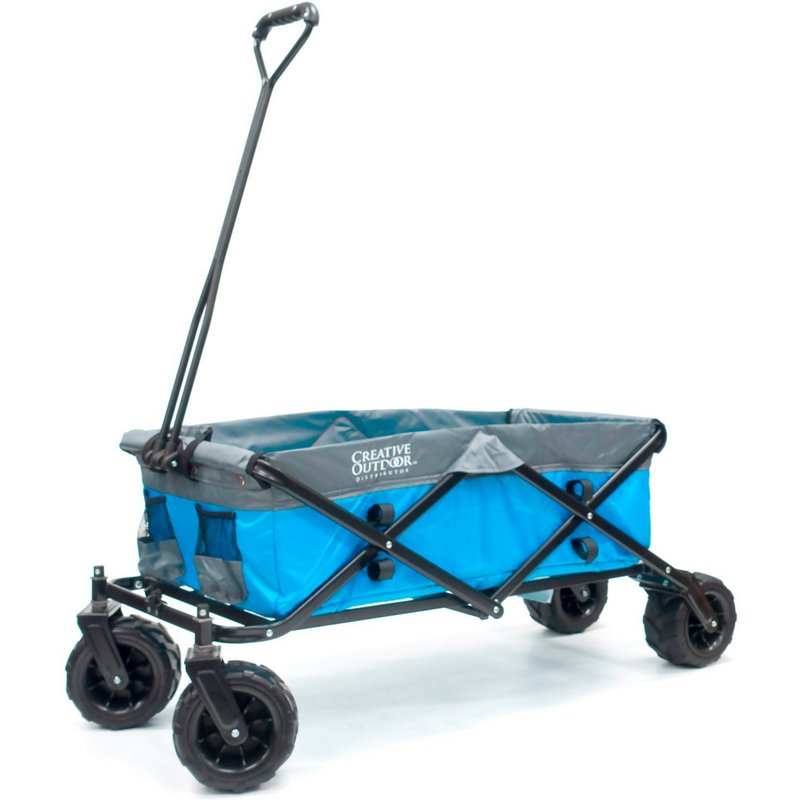 Creative Outdoor 2-Tone All-Terrain Folding Wagon Blue/Gray - Collapsible Furniture at Academy Sports