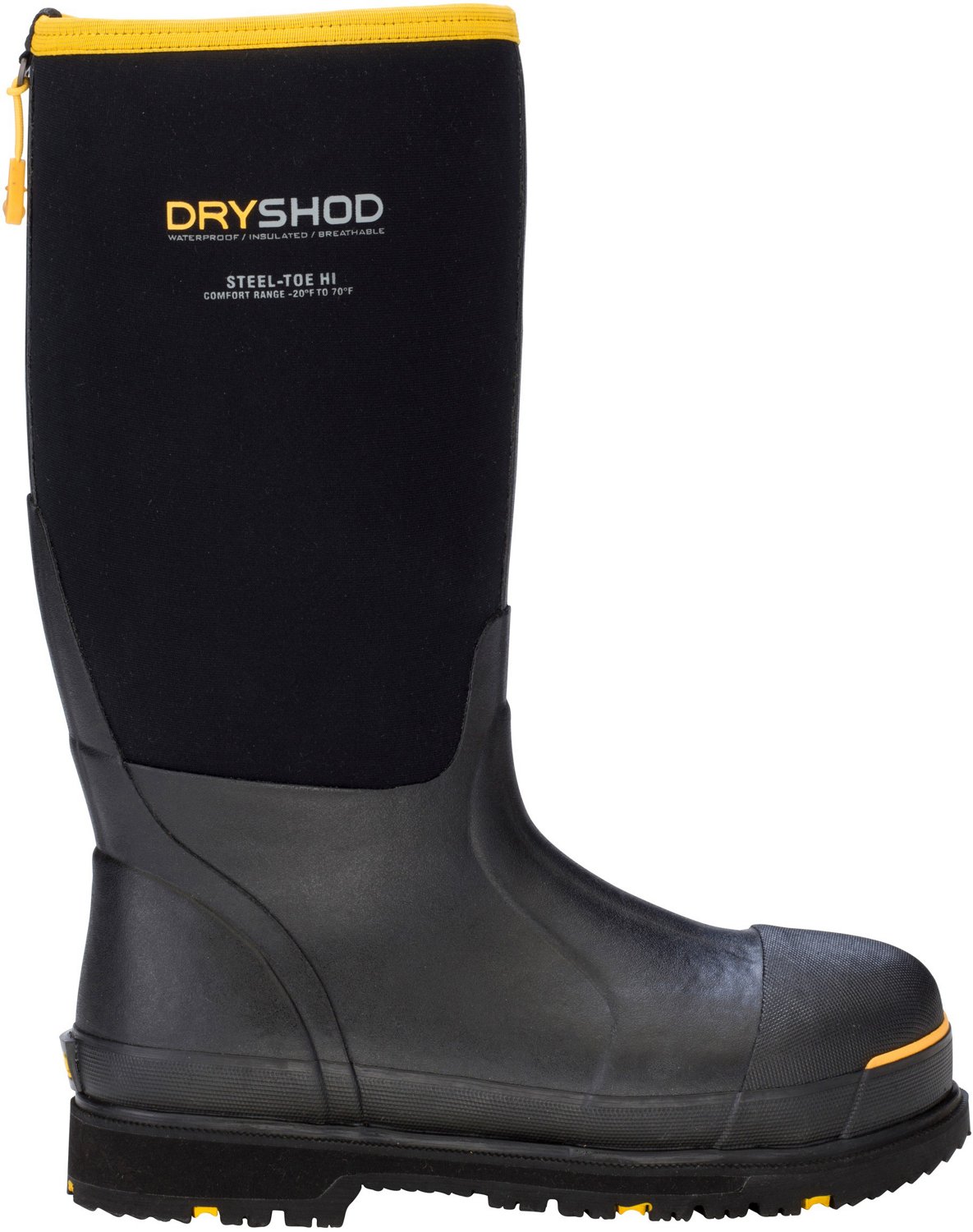 Academy steel store toe rubber boots