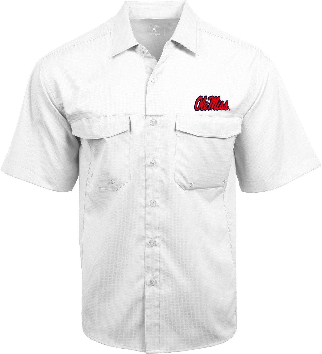 Antigua Men's University of Mississippi Game Day Woven Fishing Shirt - view number 3