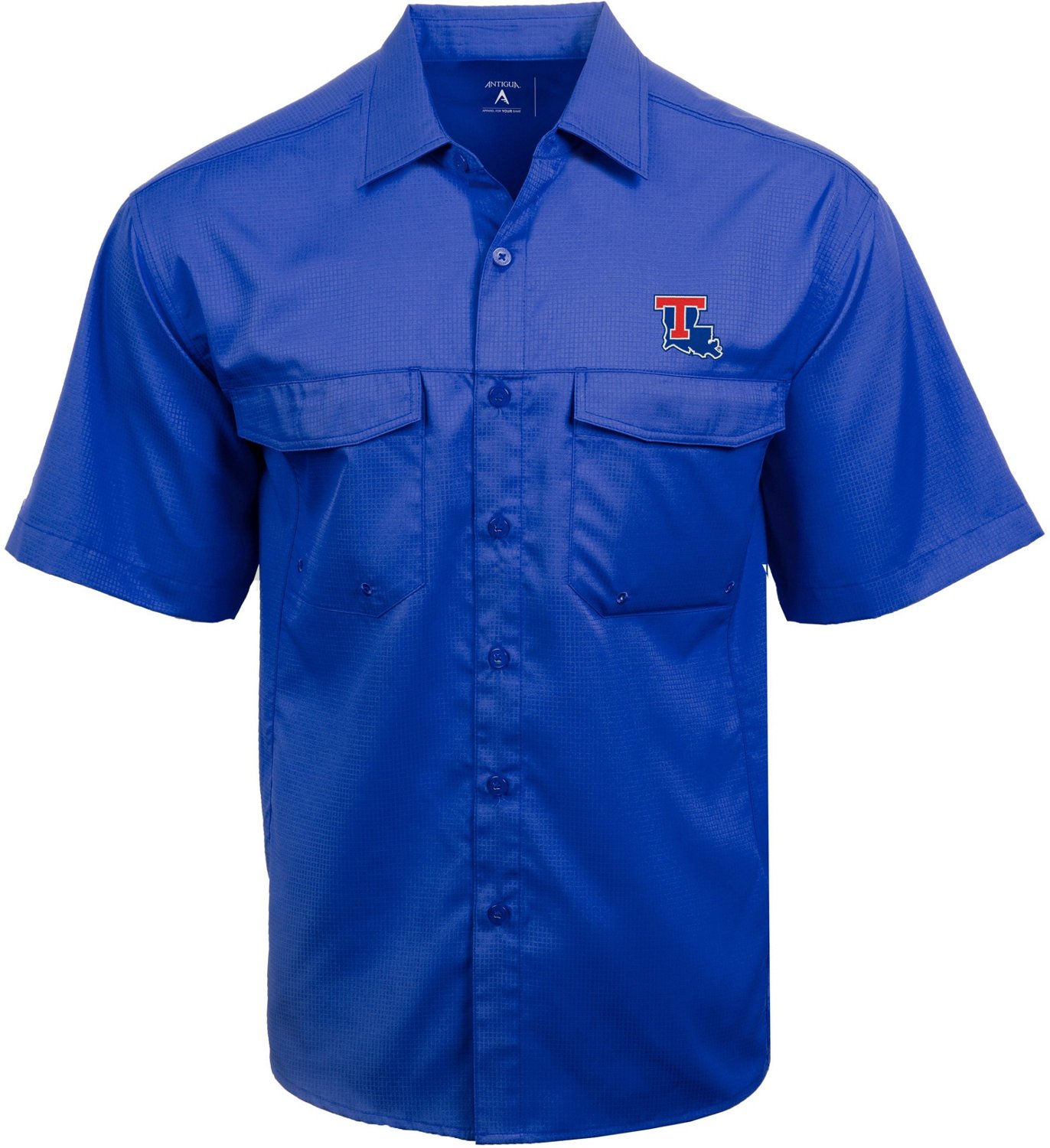 Antigua Men's Louisiana Tech University Game Day Woven Fishing Shirt