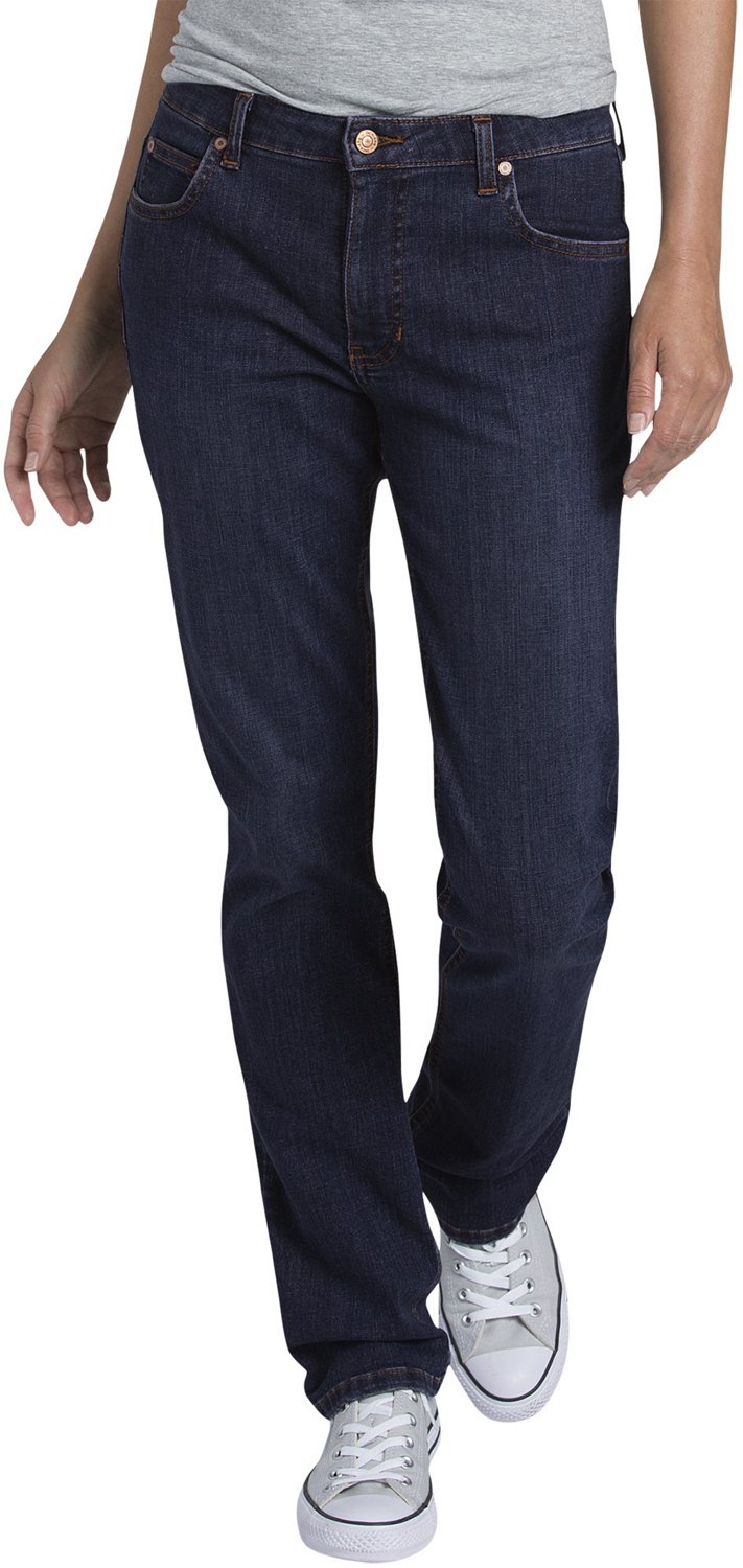 Dickies Women's Perfect Shape Straight Leg Stretch Denim Jeans