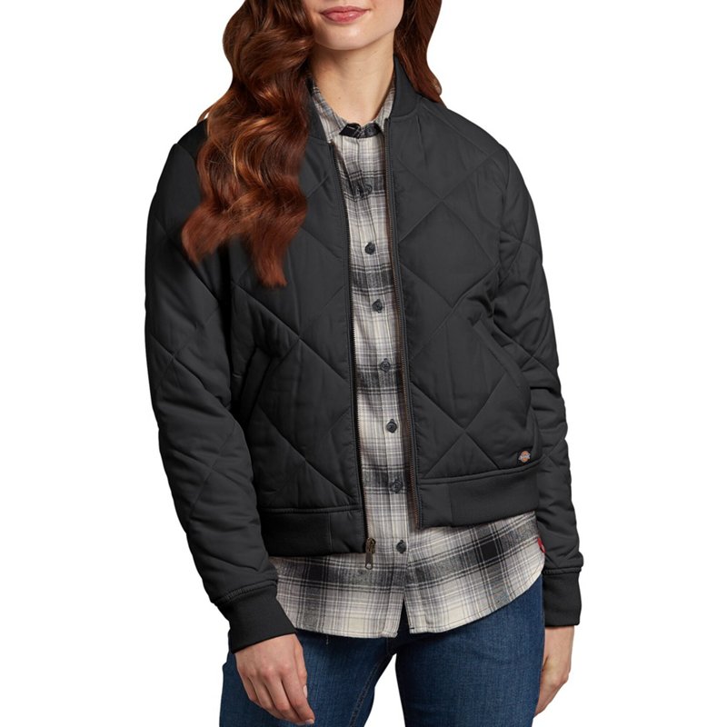 Dickies Women's Quilted Bomber Jacket Black, Small - Women's Athletic Jackets at Academy Sports product image