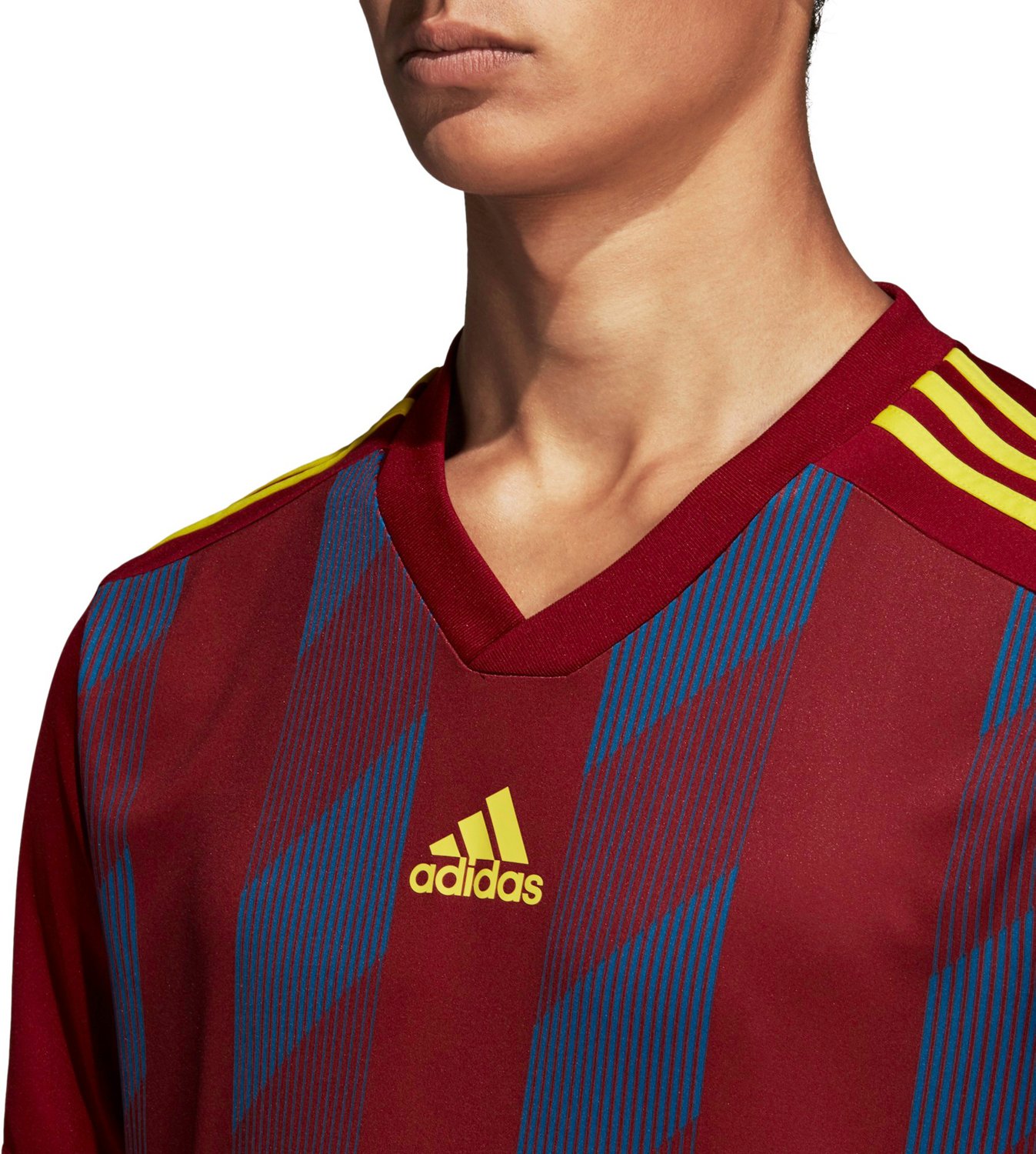adidas Men's Striped Jersey 19 T-shirt                                                                                           - view number 6