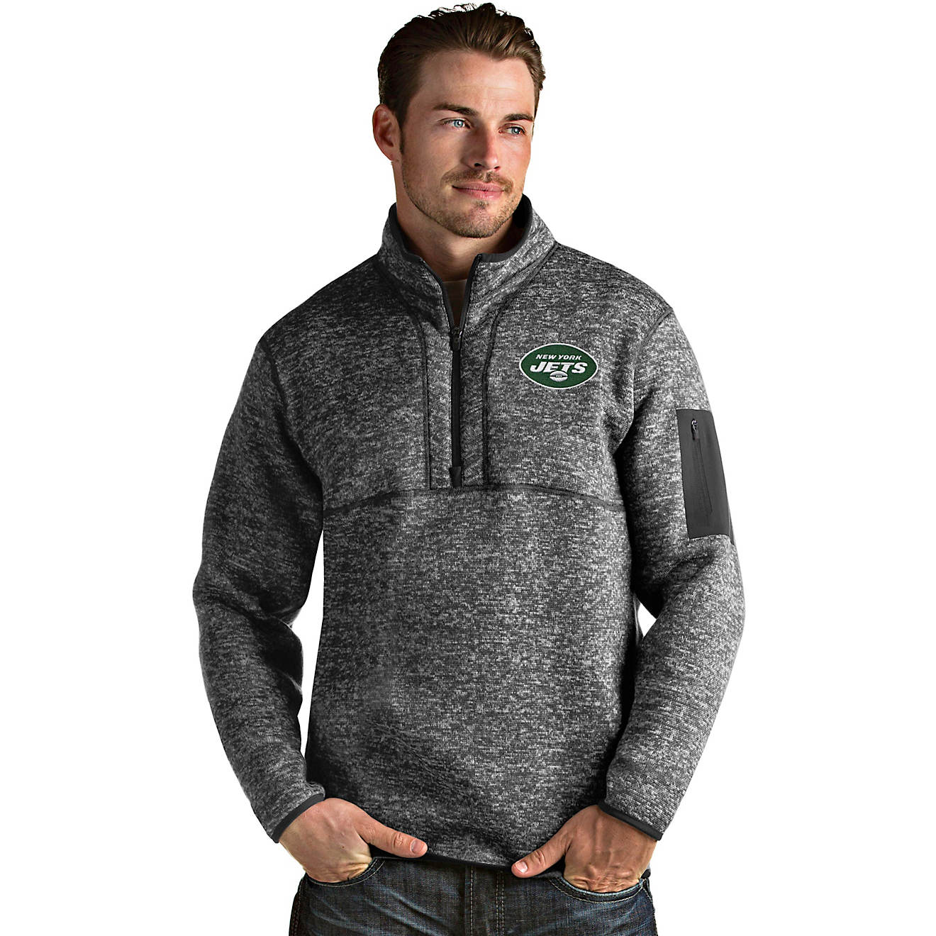 Antigua Men's New York Jets Fortune 1/2 Zip Pullover                                                                             - view number 1