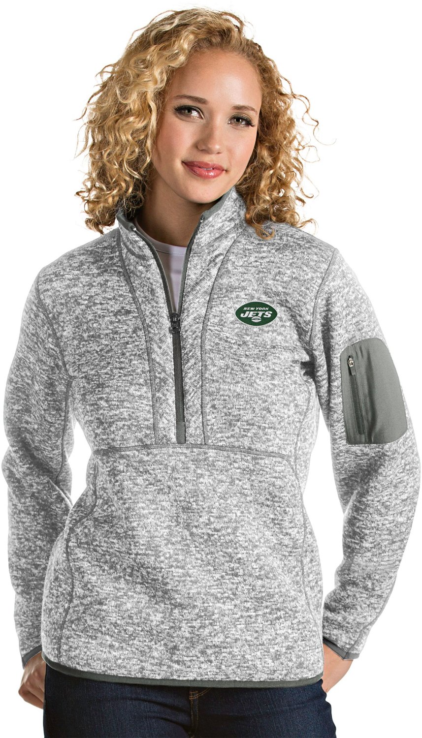 Antigua Women's New York Jets Fortune 1/2 Zip Pullover
