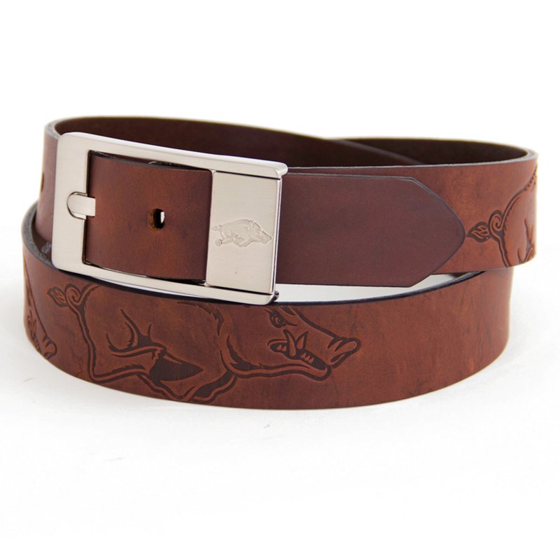 Eagles Wings Men's University Of Arkansas Brandish Leather Belt-image