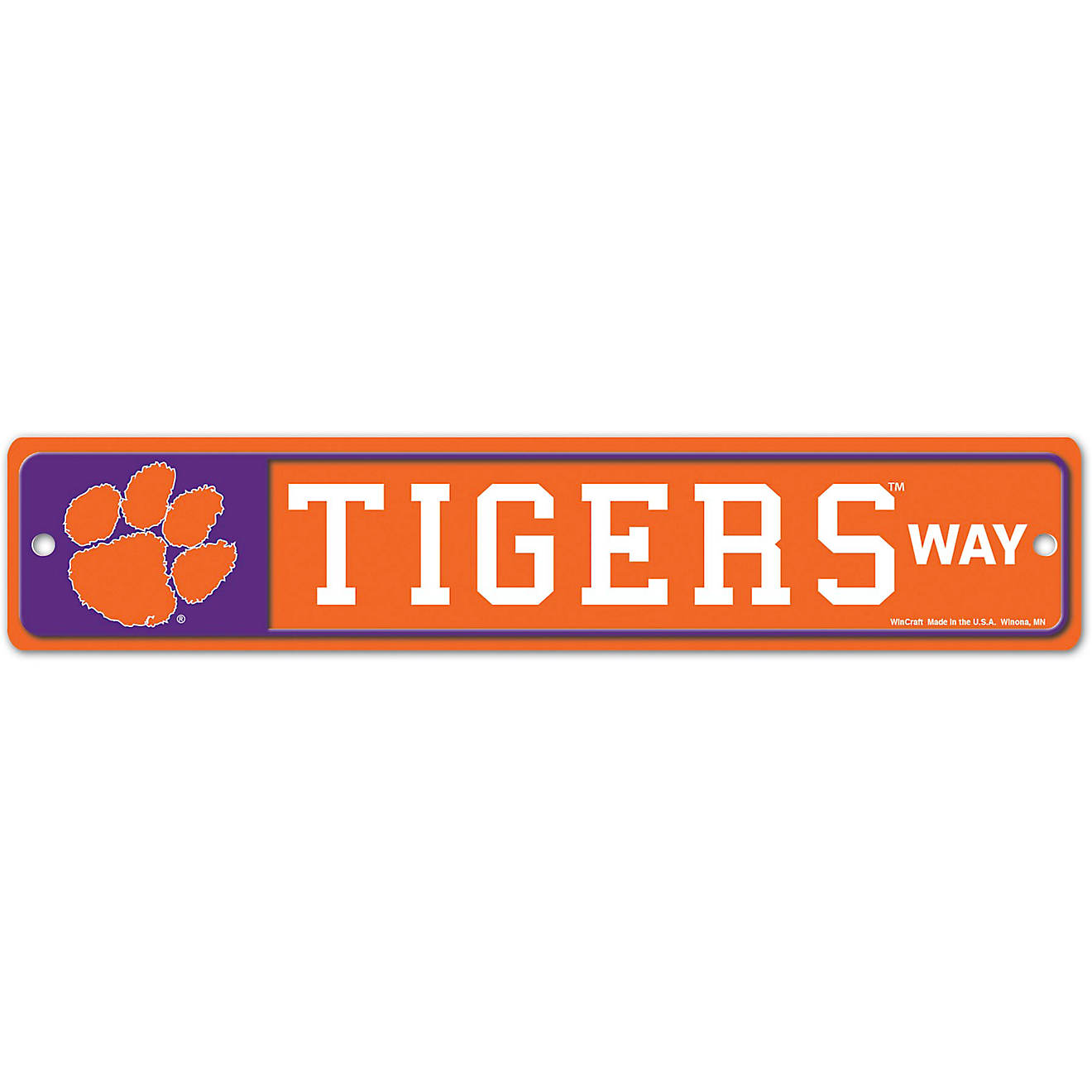 WinCraft Clemson University 4 in x 19 in Street/Zone Sign                                                                        - view number 1