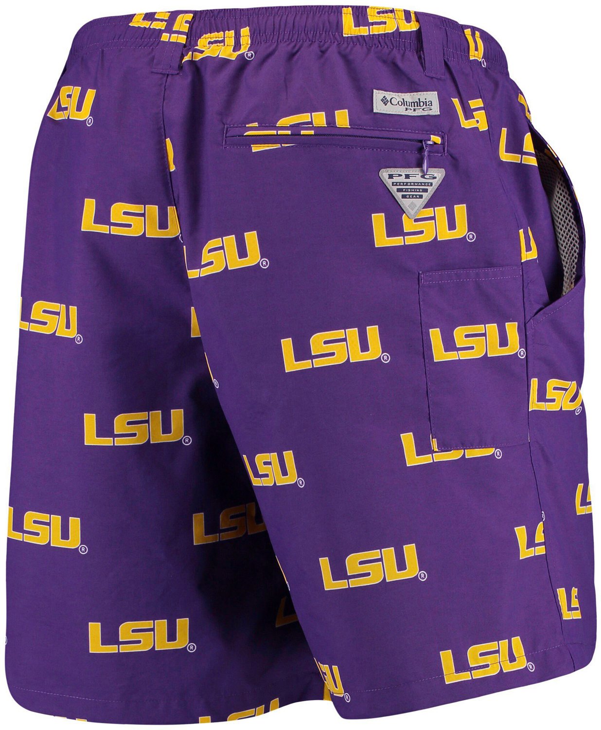 Columbia Sportswear Men's Louisiana State University Collegiate Backcast II Printed Shorts - view number 2