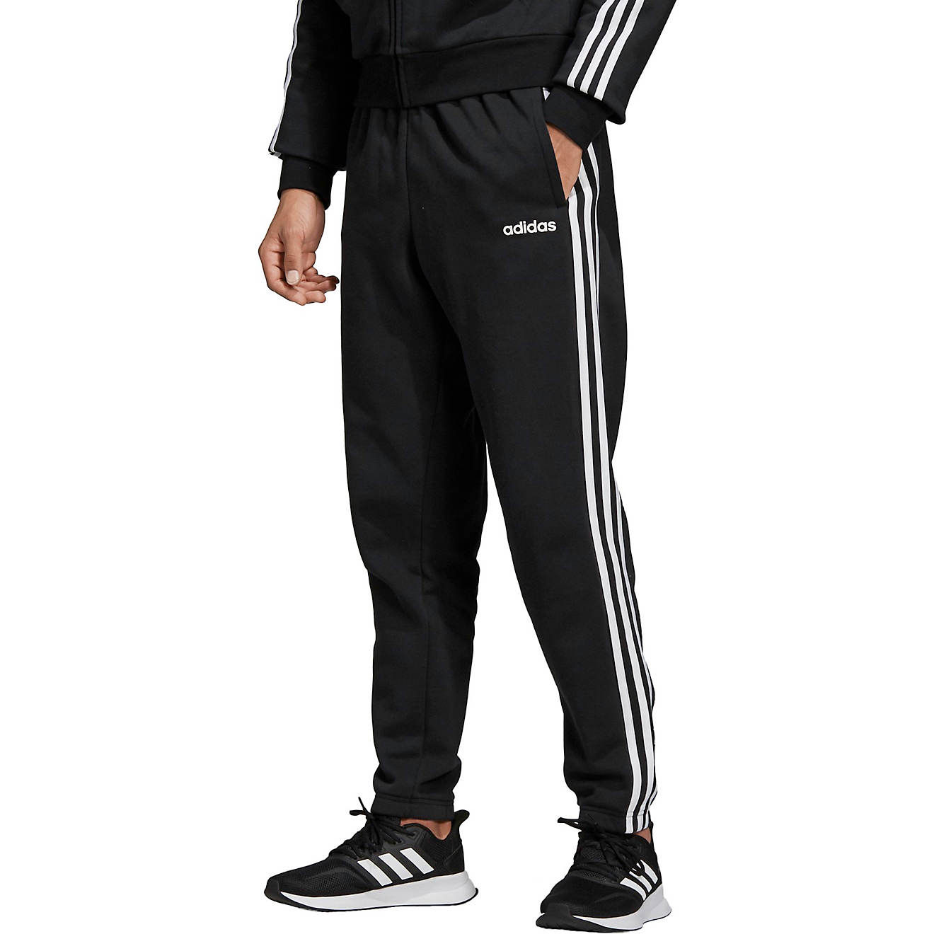 adidas Men's Essential 3-Stripes Fleece Tapered Pants                                                                            - view number 1