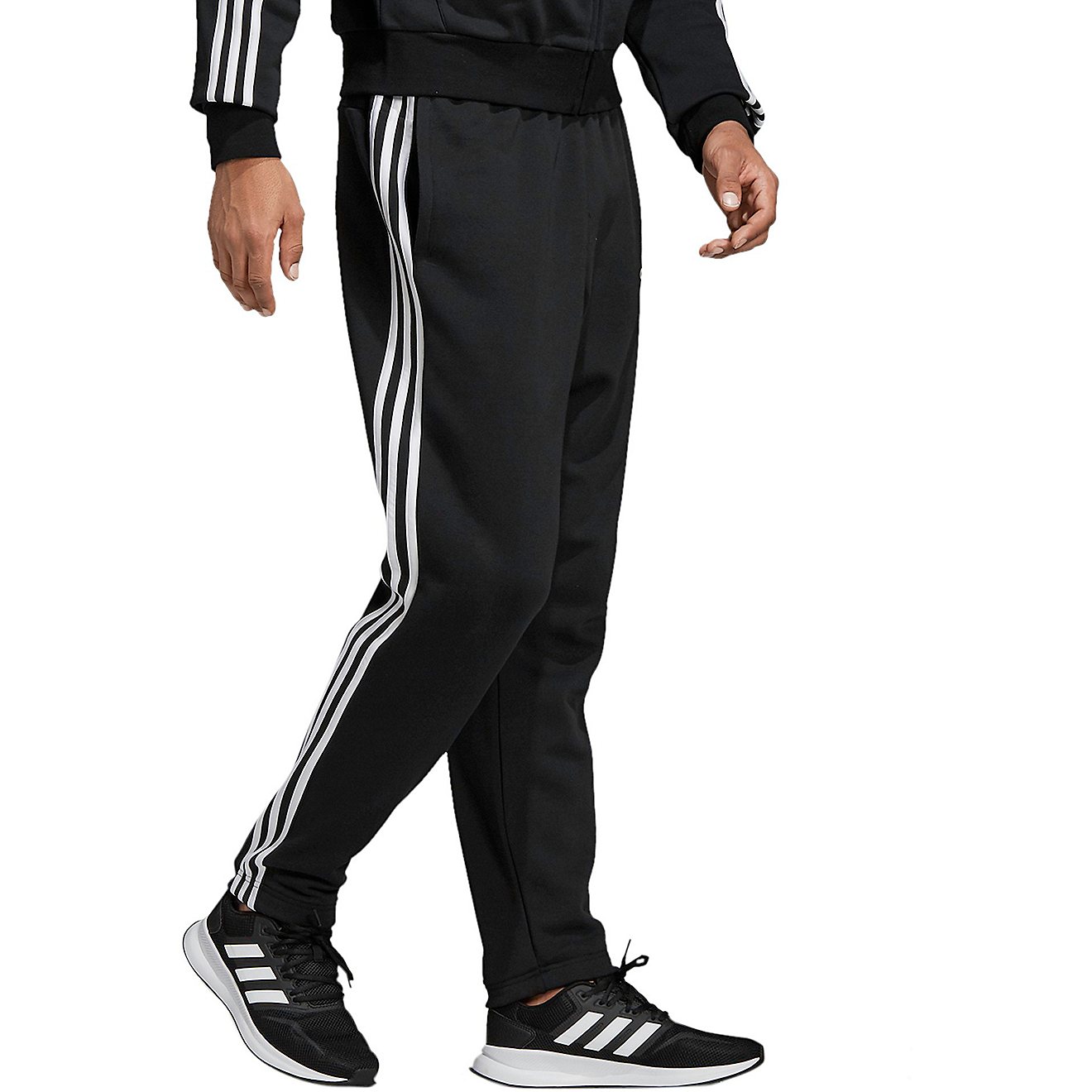 adidas Men's Essential 3-Stripes Fleece Tapered Pants                                                                            - view number 3