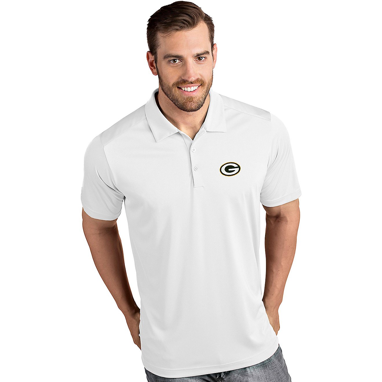 Antigua Men's Green Bay Packers Tribute Polo Shirt                                                                               - view number 1