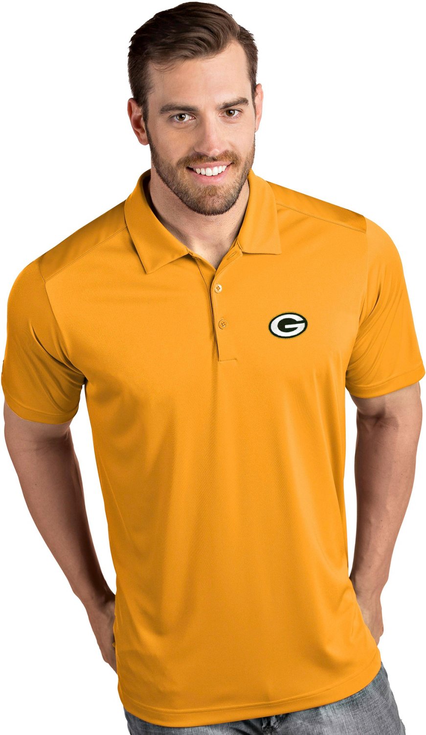 Antigua Men's Green Bay Packers Tribute Polo Shirt