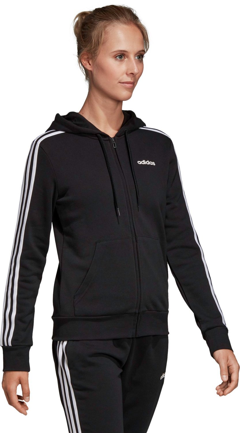 Adidas essentials 3 stripe hoodie women's hot sale