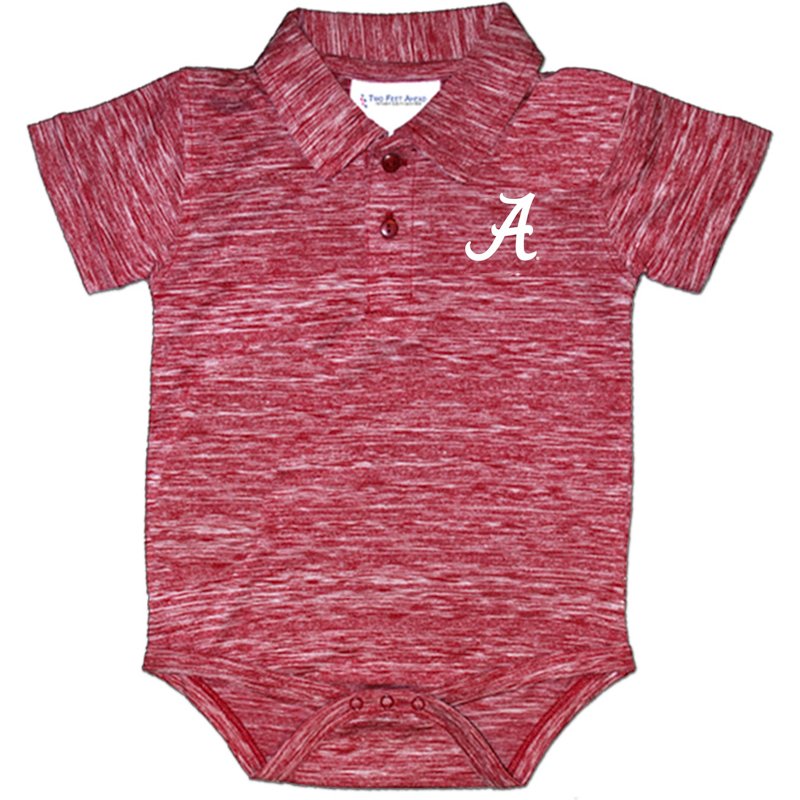Two Feet Ahead Baby Boys and Girls Crimson Alabama Crimson Tide Space Dye Golf Bodysuit - Crimson
