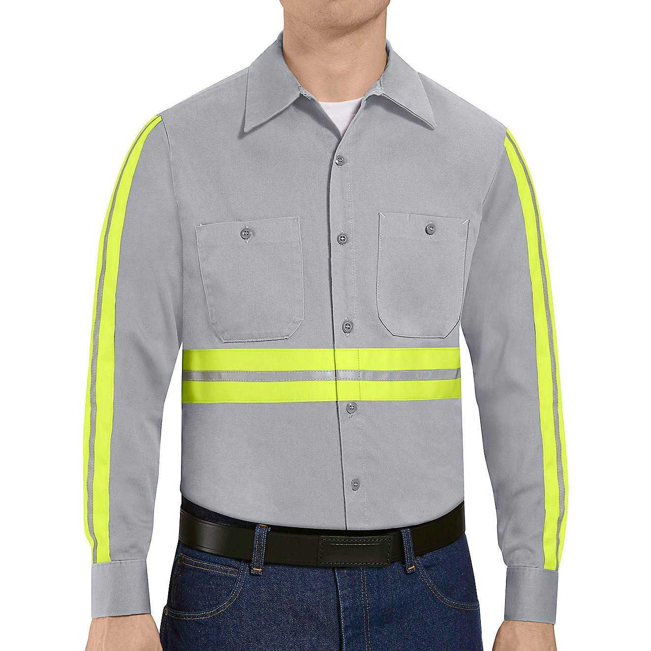 Red Kap Men's Enhanced Visibility Long Sleeve Work Shirt                                                                         - view number 1