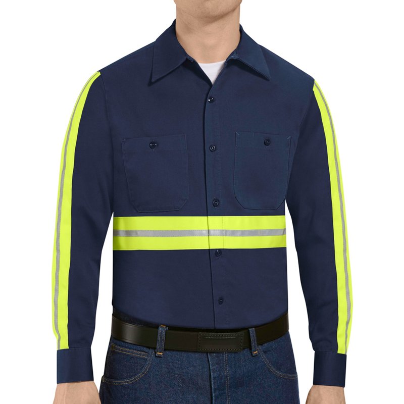 Red Kap Men's Enhanced Visibility Long Sleeve Work Shirt