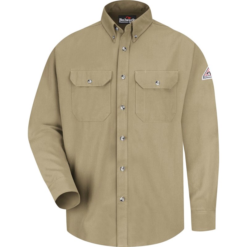 Bulwark Men's CoolTouch 2 Dress Uniform Long Sleeve Work Shirt Beige Light, X-Large - Men's Longsleeve Work Shirts at Academy Sports