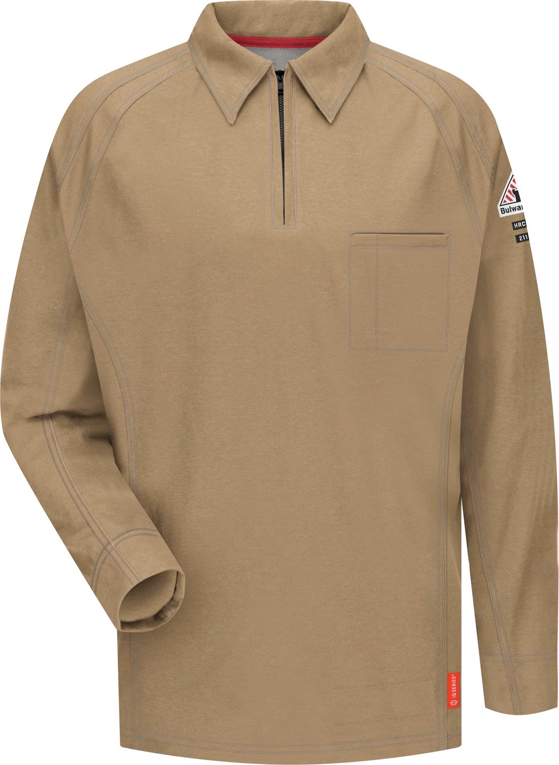 Bulwark Men's iQ Series Comfort Knit 1/4 Zip Long Sleeve Work Polo Shirt