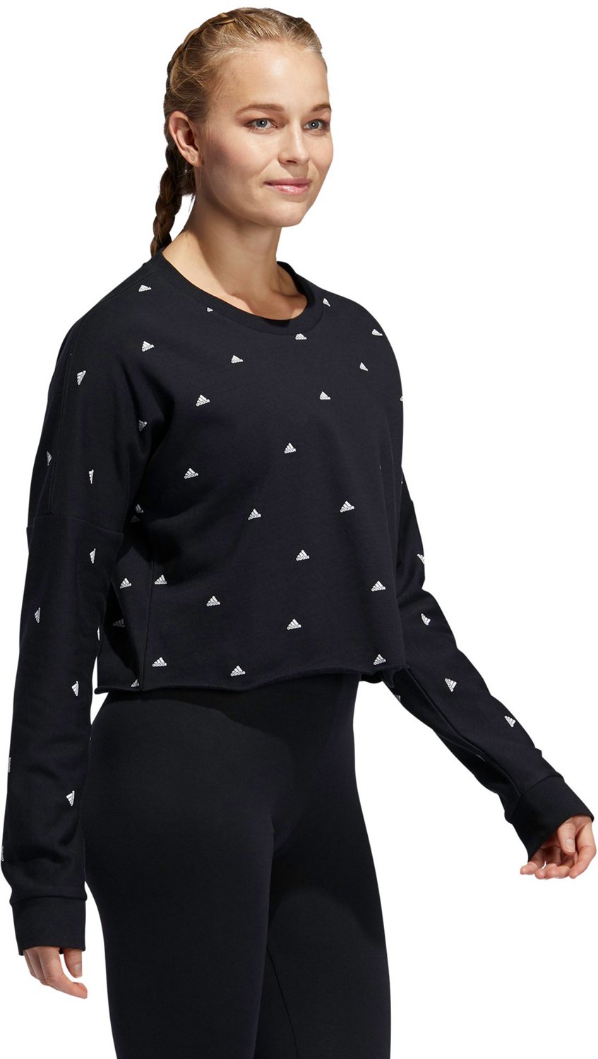 adidas Women's AOP Hyper Long Sleeve Crew Neck T-shirt