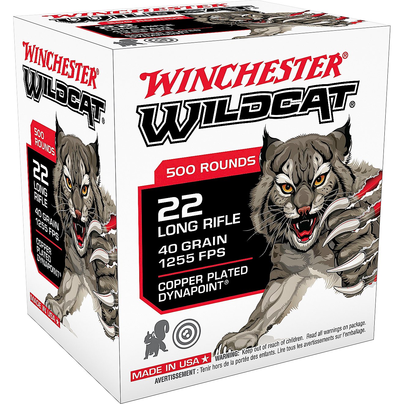 Winchester Wildcat .22 LR 40-Grain Rimfire Ammunition - 500 Rounds                                                               - view number 1