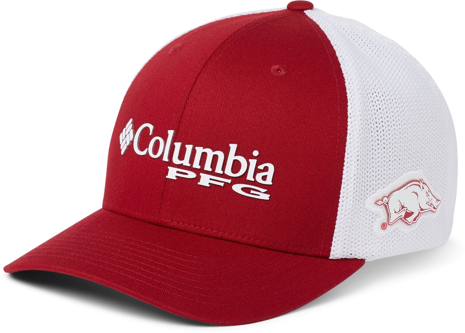 Columbia Sportswear Men's University of Arkansas PFG Mesh Ball Cap - view number 3
