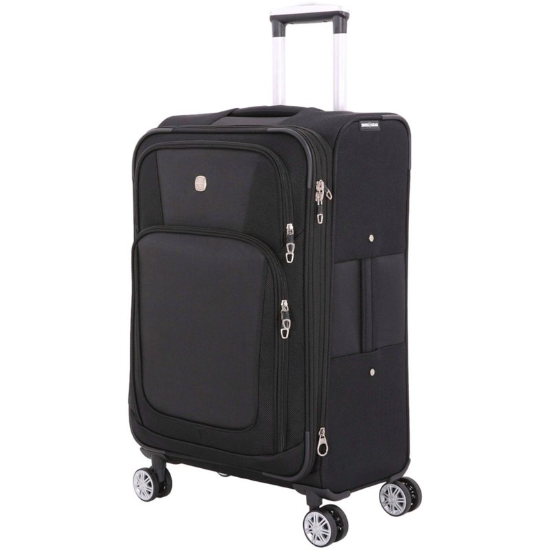 SwissGear 24 in Spinner Check-In Luggage Black - Travel Luggage at Academy Sports